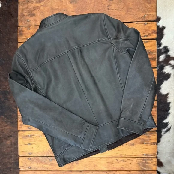 Lucky Brand Bonneville leather jacket. Dark grey/black, brand new - Picture 3 of 5